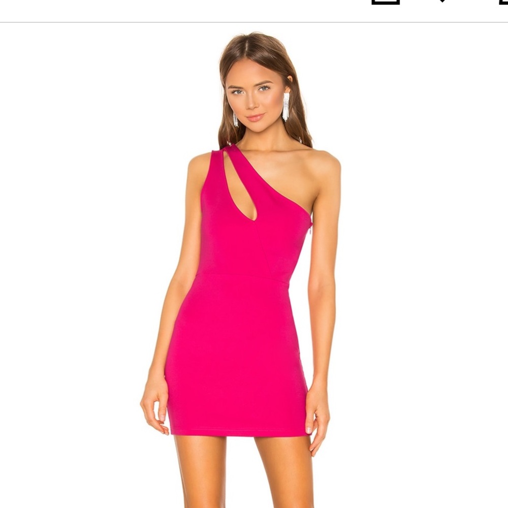 Pink mini dress with cutout